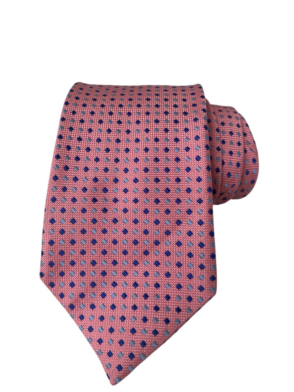 Thomas Pink London Silk Tie Pink Blue Geometric Dot